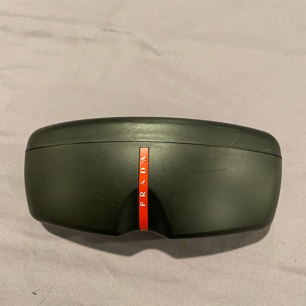 Prada sunglass case plus microfibre cloth